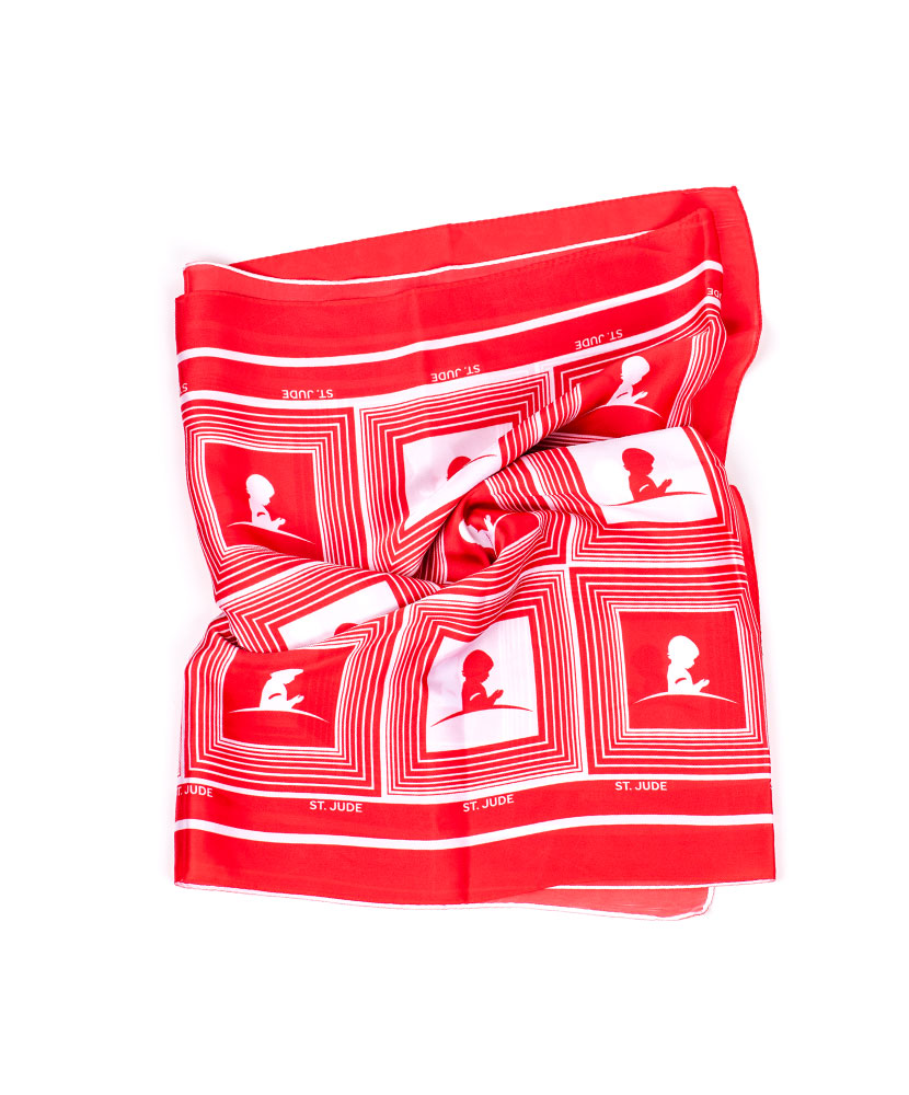 Red/White Repeat Square Logo Scarf